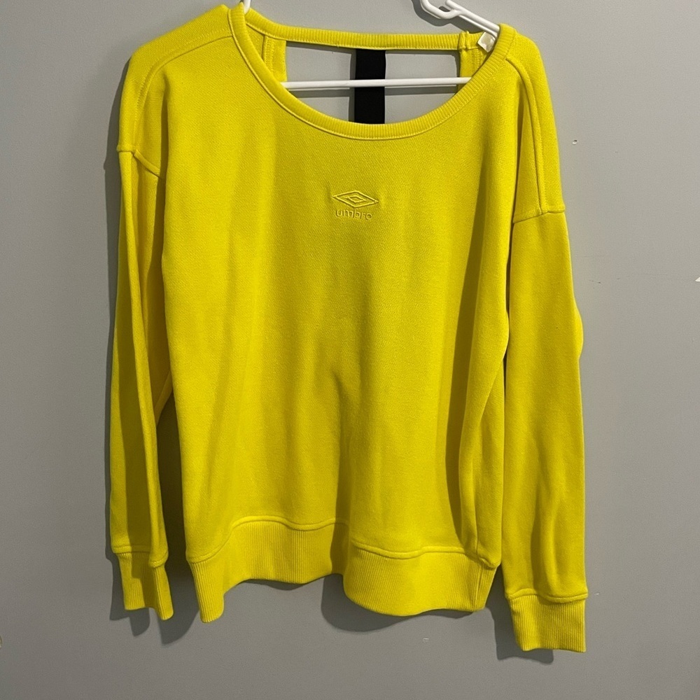 Umbro Yellow Low Open Back Logo Straps Sweatshirt Women's Long Sleeve … - Picture 6 of 6
